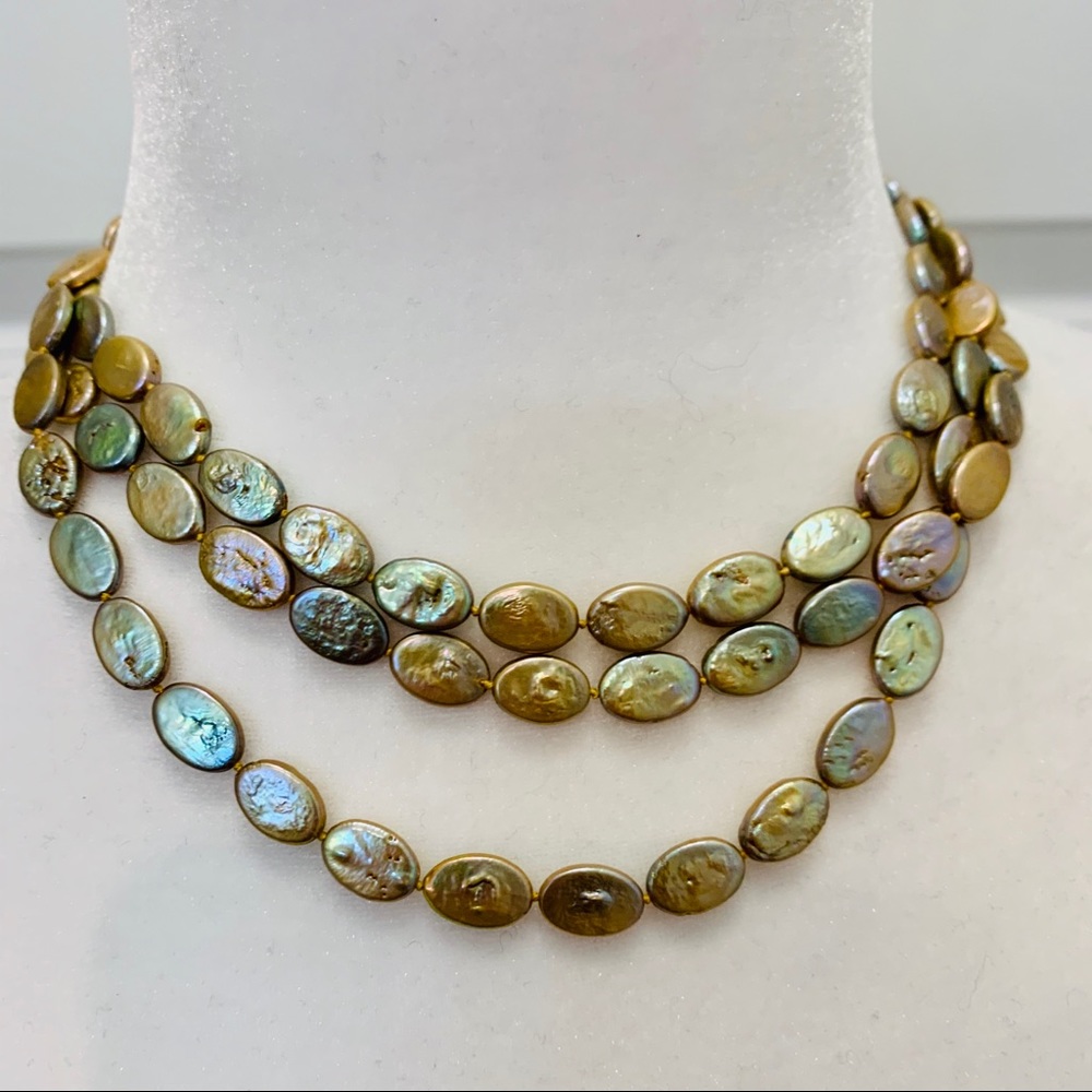 Gorgeous Green and Pink Rare Pearl Necklace